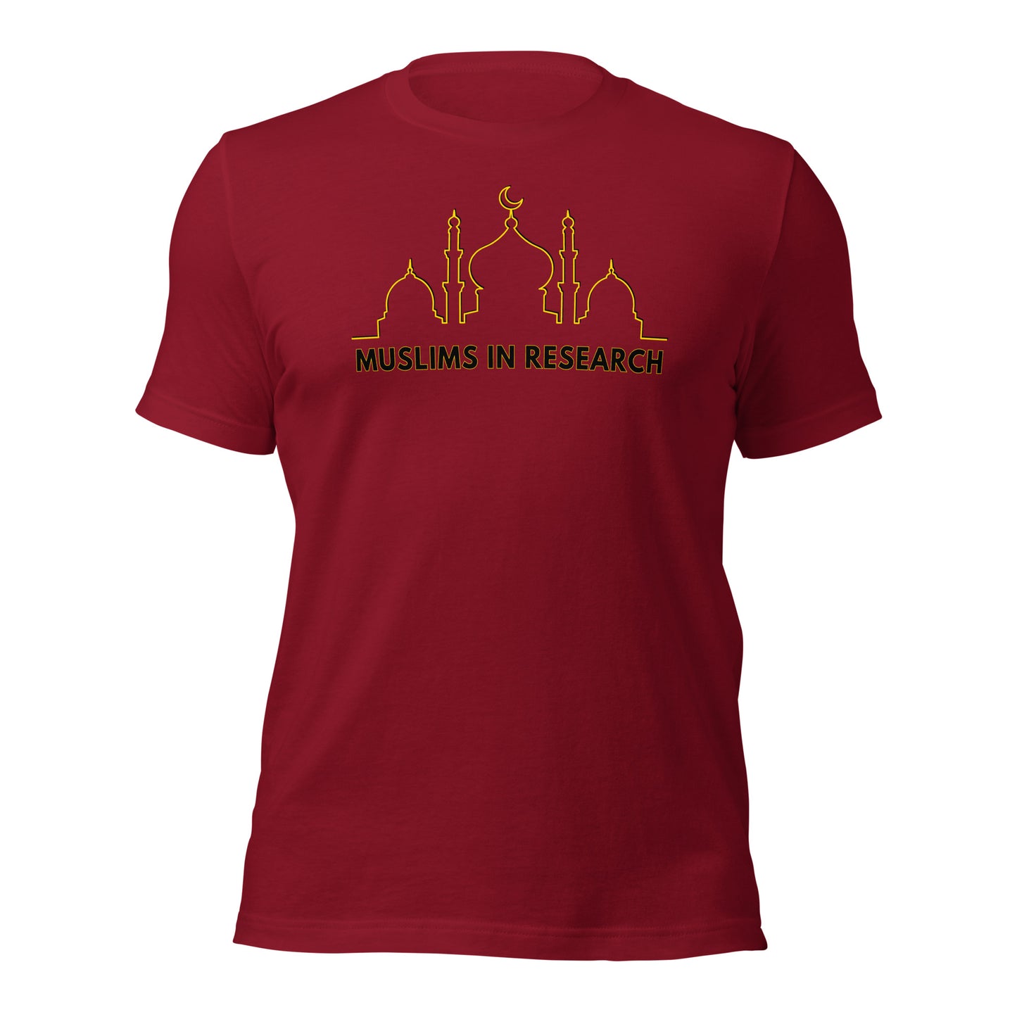 MUSLIMS in Research: Unisex t-shirt