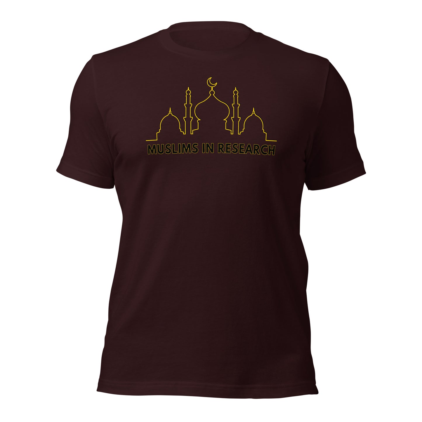 MUSLIMS in Research: Unisex t-shirt